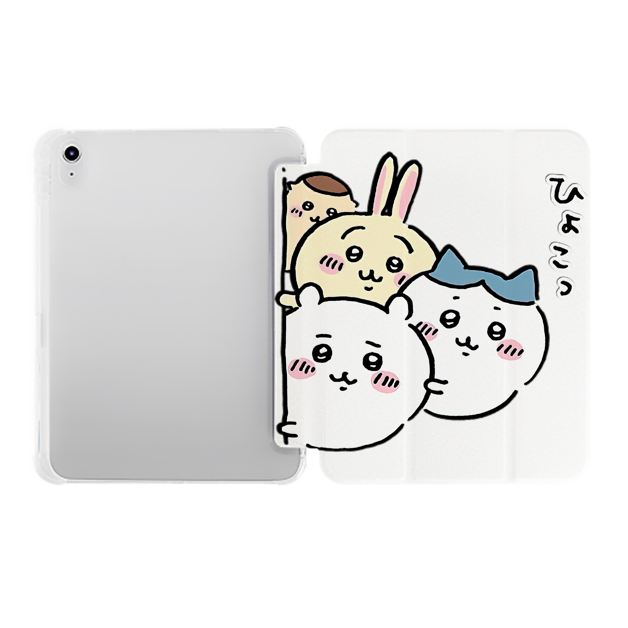 （画像用） ちいかわ ちいかわ Chii-kawa chiikawa IPad ケース ペン収納付き 三つ折りスタンド PUレザー×シリコン 対応機種9.5/10.5/10.9インチ